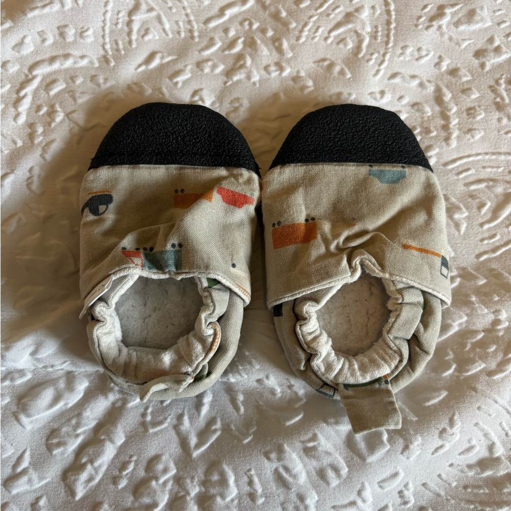 Cozy Kids Slippers with Black and Cream Pattern